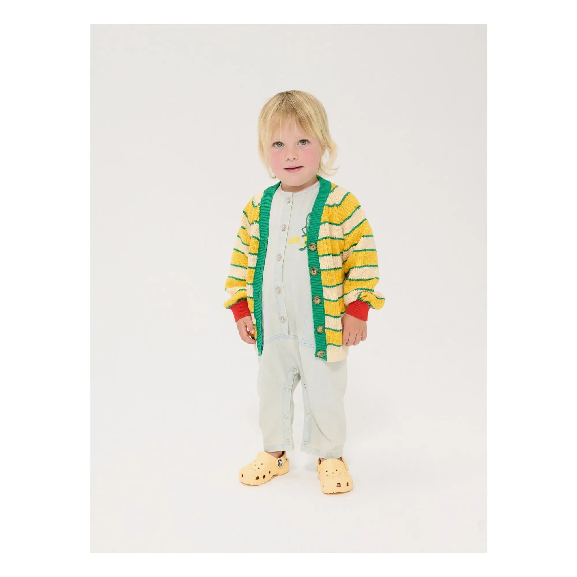 Bobo Choses - Gestreifte Bio-Baumwoll-Babyjacke | Gelb