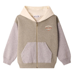 Bonpoint - Elroy Kapuzenpullover mit Reißverschluss aus Bio-Baumwolle (Chiné) | Khaki