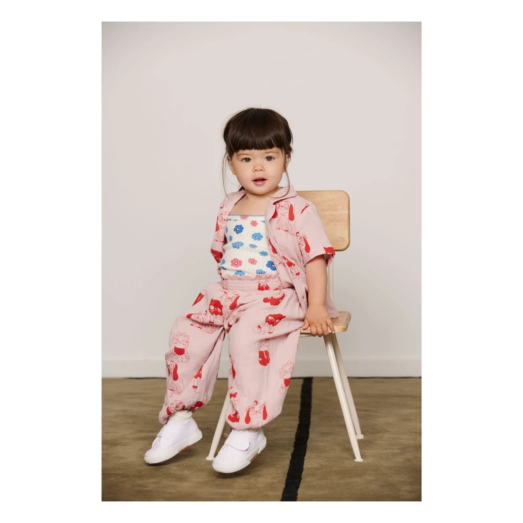 Mini Rodini - Bio-Baumwollhose mit Tiermuster | Rosa