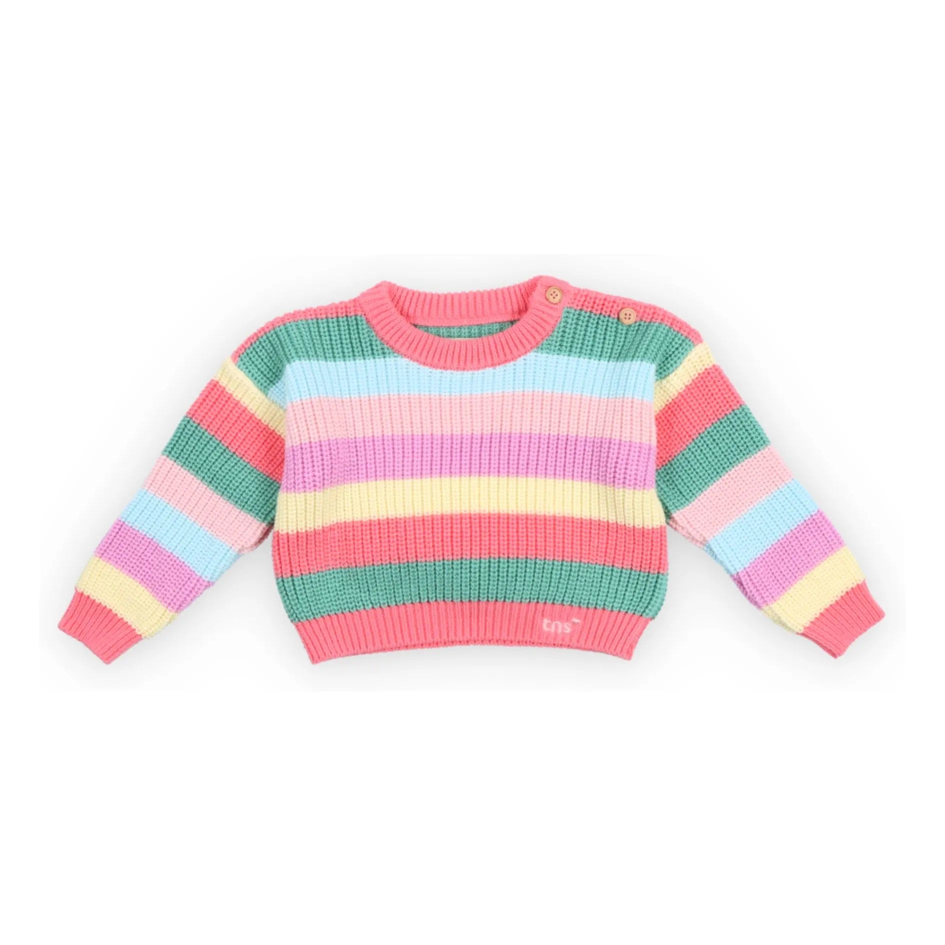the new society - Canela Gestreifter Bio-Baumwoll-Pullover | Rosa