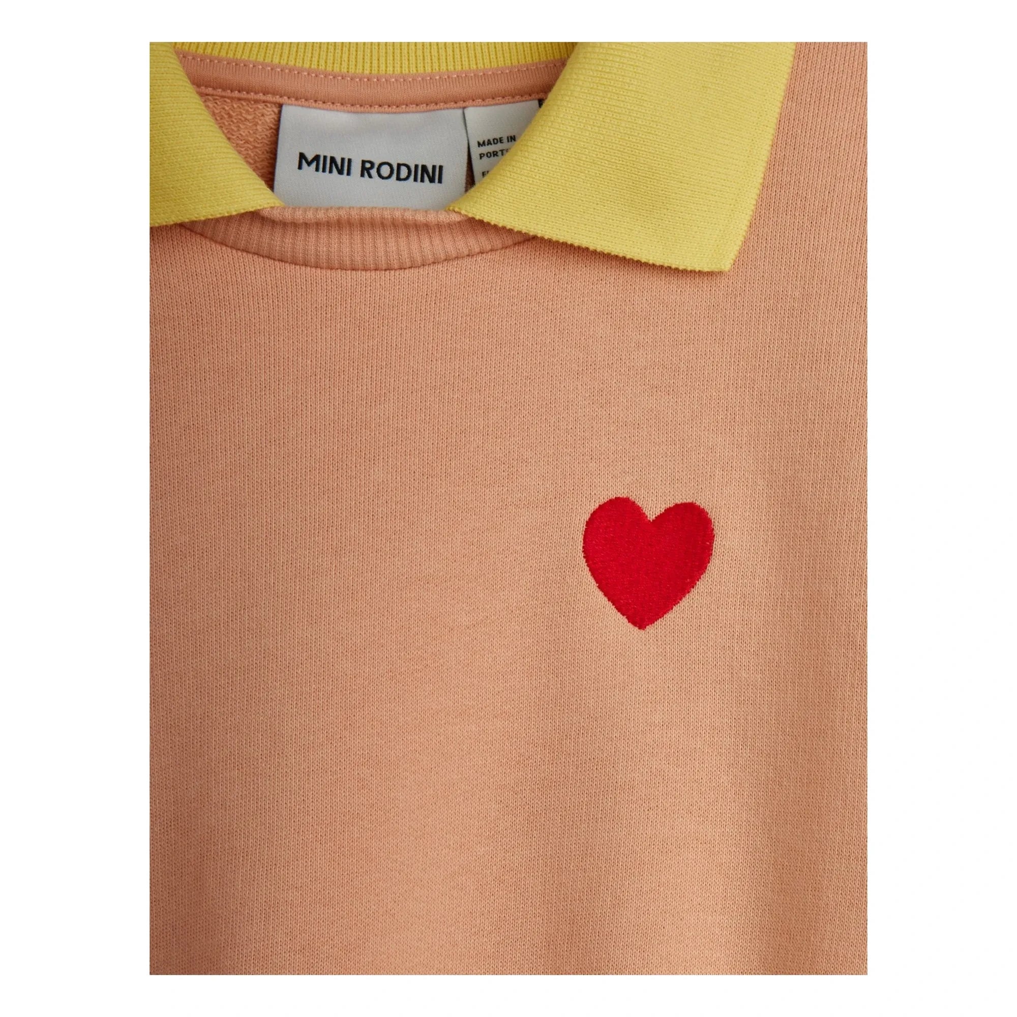 Mini Rodini - Sweatshirt aus Bio-Baumwolle mit Herzkragen | Hellrosa