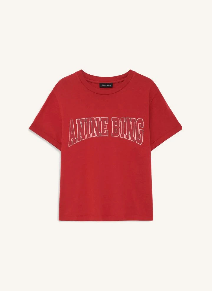 Anine Bing - Shelley Baumwoll-T-Shirt | Rot