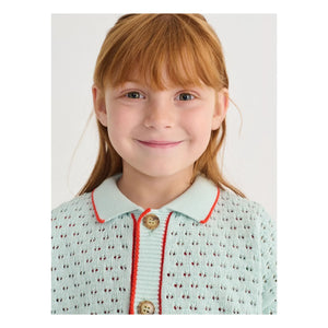 Bobo Choses - Cardigan aus Bio-Baumwolle mit Ajourmuster | Hellblau