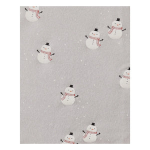 Quincy Mae - Schneemann-Muster Strampler mit Füßen | Grau