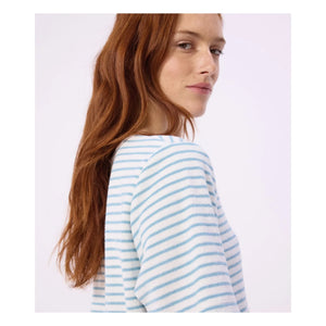 Petit Bateau - Gestreifte Frottee-Pyjamashorts | Türkis