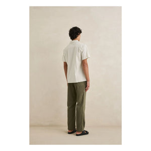 Rhythm - Gestreiftes Holiday Kurzarmhemd | Creme