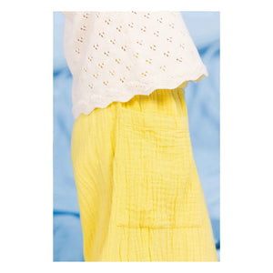 Bonton - Lauren Baumwoll-Musselin-Hose mit Taschen | Gelb