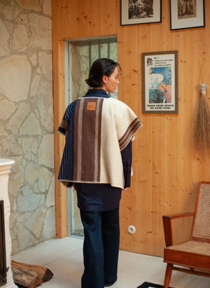 La Méricaine - Wappos Lange Woll-Poncho | Braun