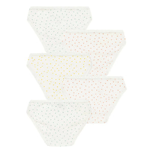 Petit Bateau - 5er-Pack Mini-Herz-Slips | Ecru