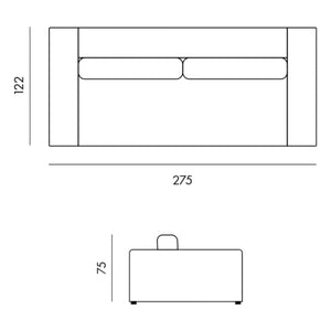 Panac Edition - Bellechasse 4-Sitzer Sofa aus gebürstetem Samt - 275 cm | Anthrazit