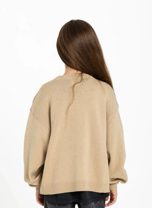 Finger in der Nase - Pul Sally Academy Merinowolle | Taupe braun