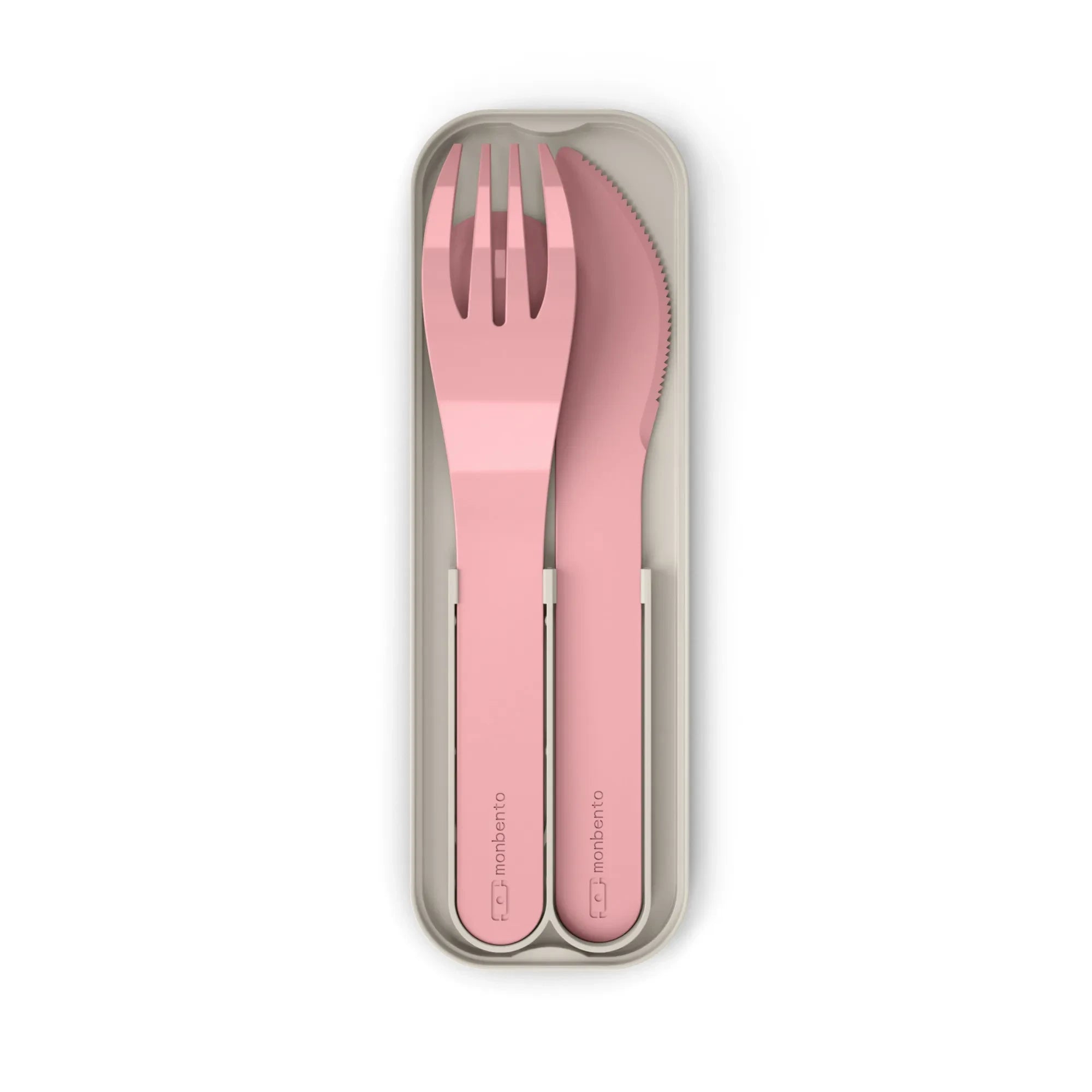 Monbento - MB Pocket Color Biyobozunur Çatal Kaşık Bıçak | Pembe