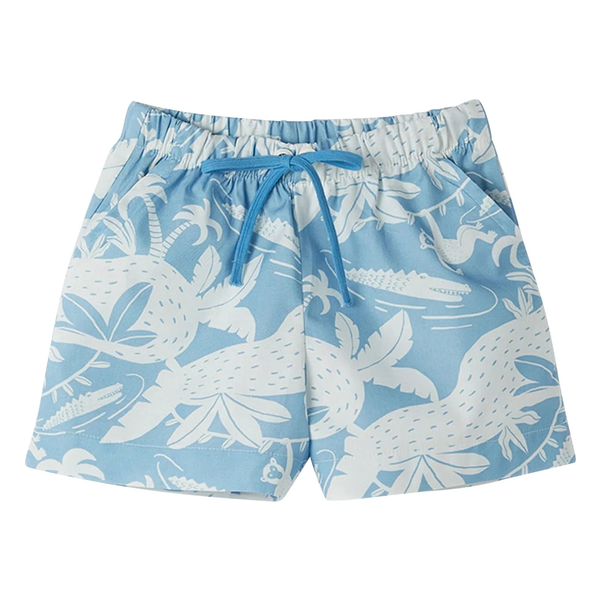 Fabula - Shorts mit Dschungelmuster und Bindeband | Hellblau