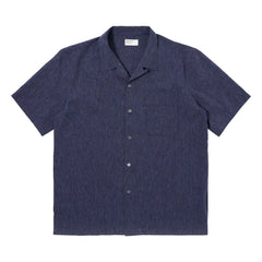 Universal Works - Road Sido Lin Hemd | Marineblau