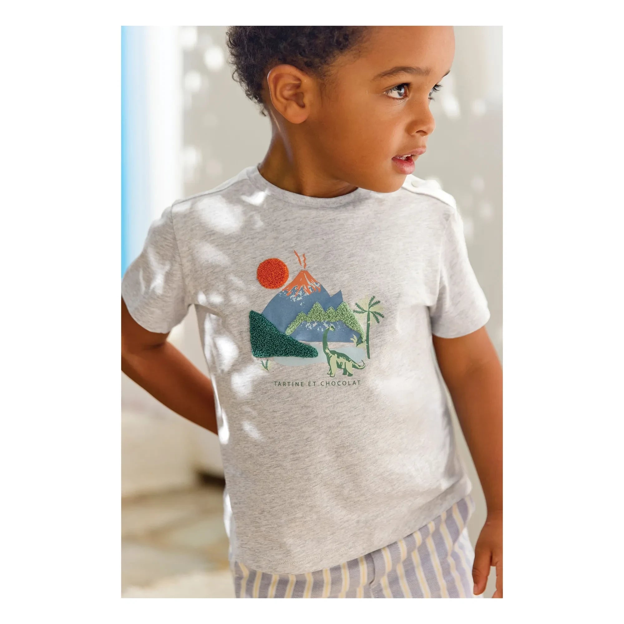 Tartine et Chocolat - Chiné Volcan Baby T-Shirt | Grau