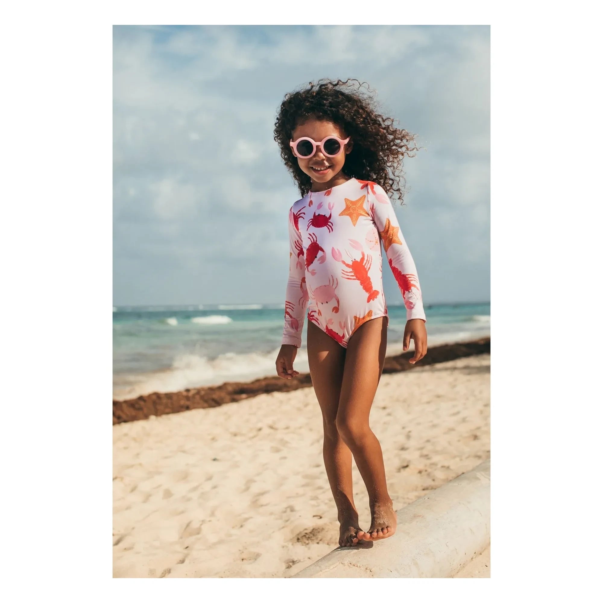 Pepita & Me - Sonnenschutz Overall Langarm | Hellrosa