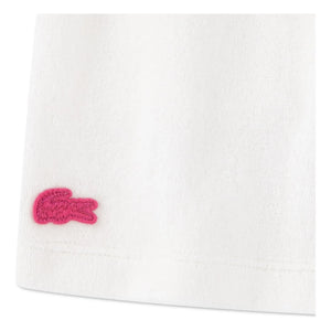 Lacoste – Rock mit Logo aus Bio-Baumwollfrottee | Off-White