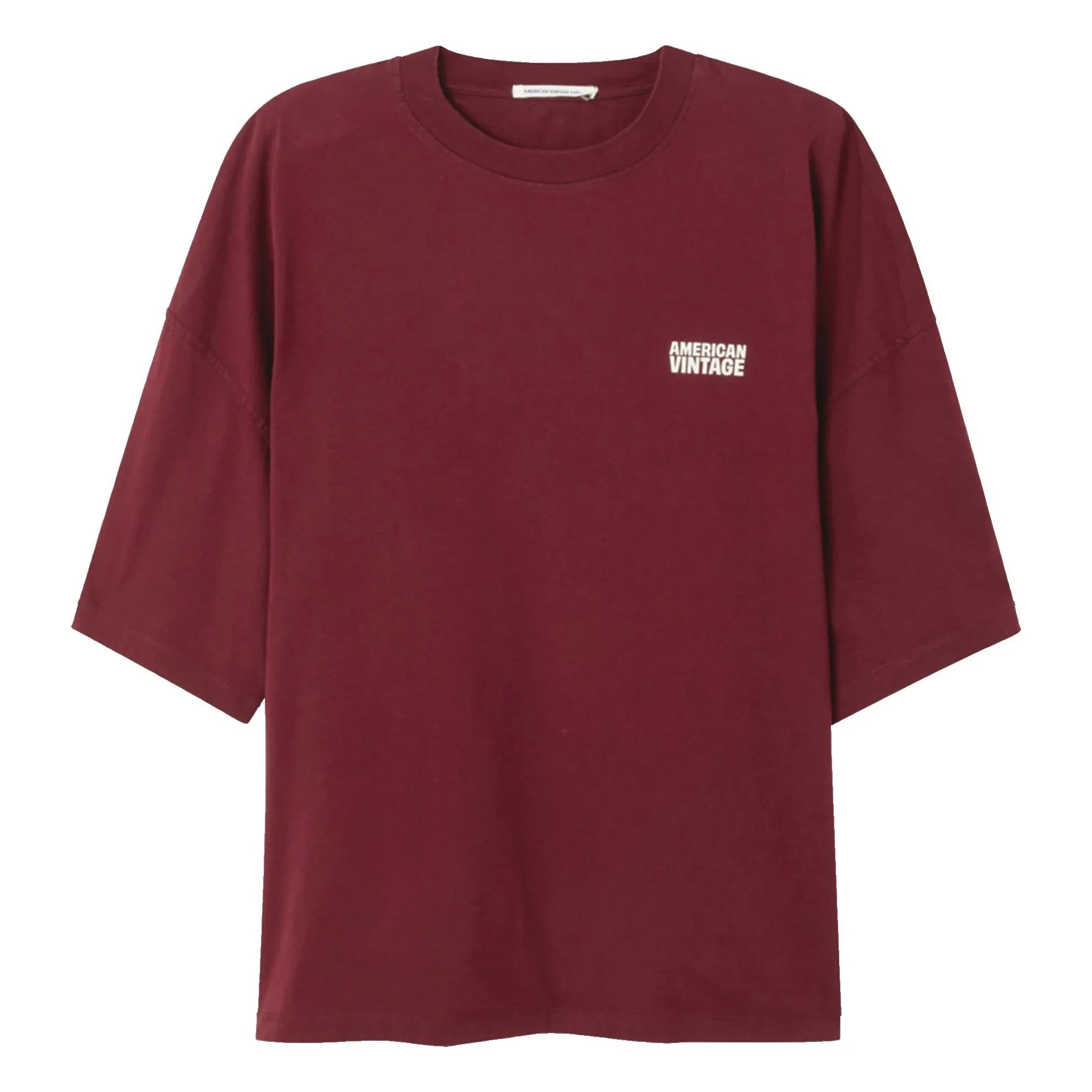 American Vintage - Gixy bisiklet yaka tişört | Bordo