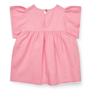 Copenhagen Colors - Bio-Baumwoll-Bluse mit Rüschen | Puderrosa