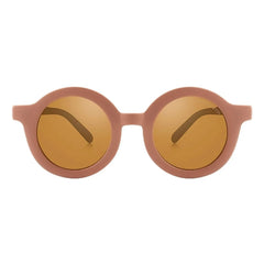 Grech & Co - Original Runde Polarisierte Organische Faser Sonnenbrille | Staubrosa