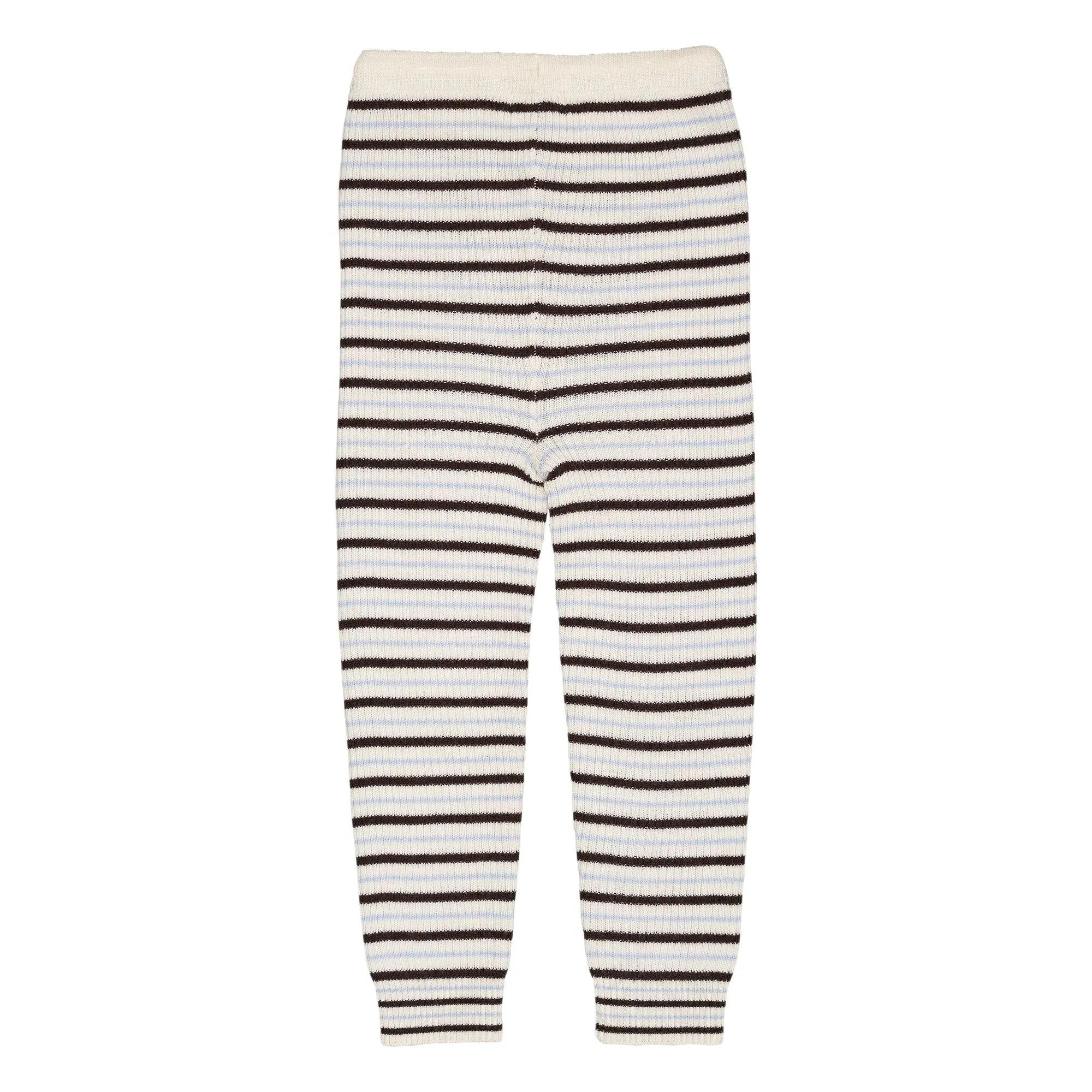 Copenhagen Colors – Leggings aus Merinowolle mit Streifen | Braun