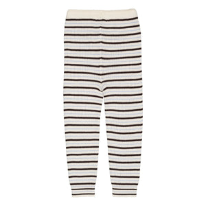 Copenhagen Colors – Leggings aus Merinowolle mit Streifen | Braun