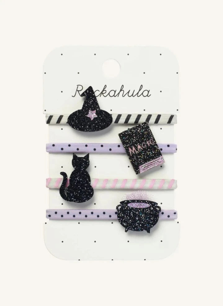 Rockahula Kids - 4-teiliges Glitzer-Haarclip-Set für kleine Hexen | Schwarz
