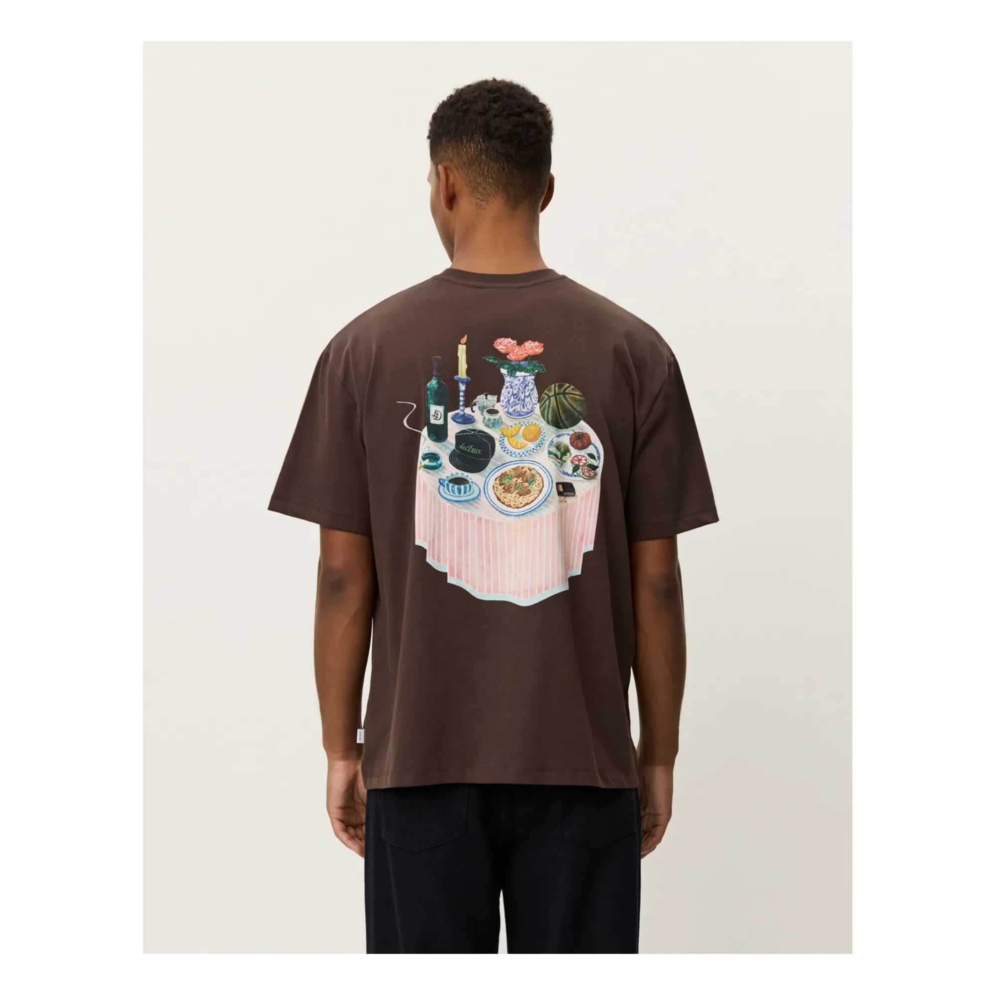 Les Deux - Cole Rundhals-T-Shirt Bio-Baumwolle | Braun