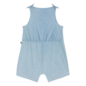 Petit Bateau - Mavi Chambray Bağlamalı Tulum