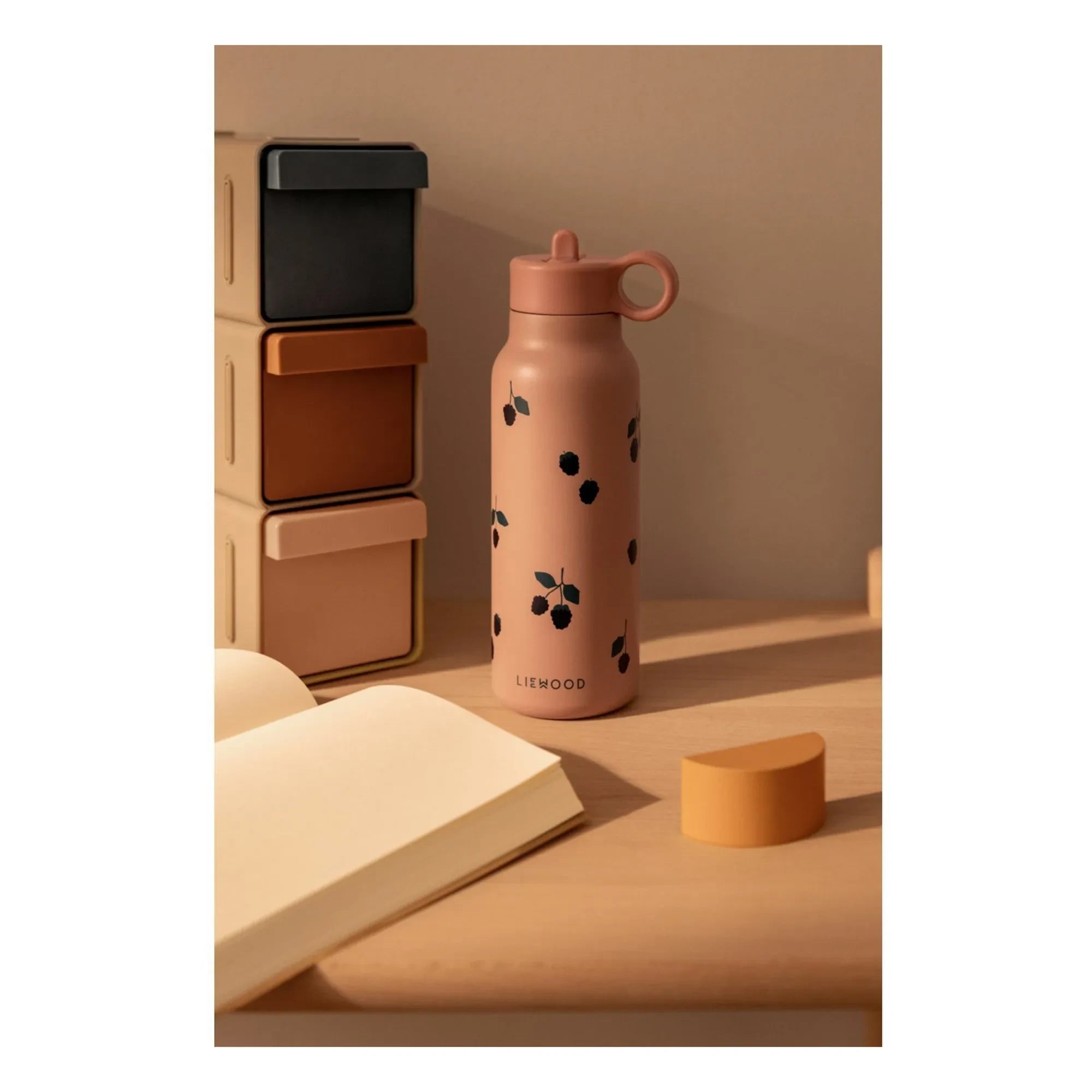 Liewood - Falk Edelstahl-Wasserflasche - 350 ml | Berry/Pale Tuscany