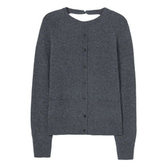 Cordera – Grauer Merino-Woll-Neckholder-Pullover