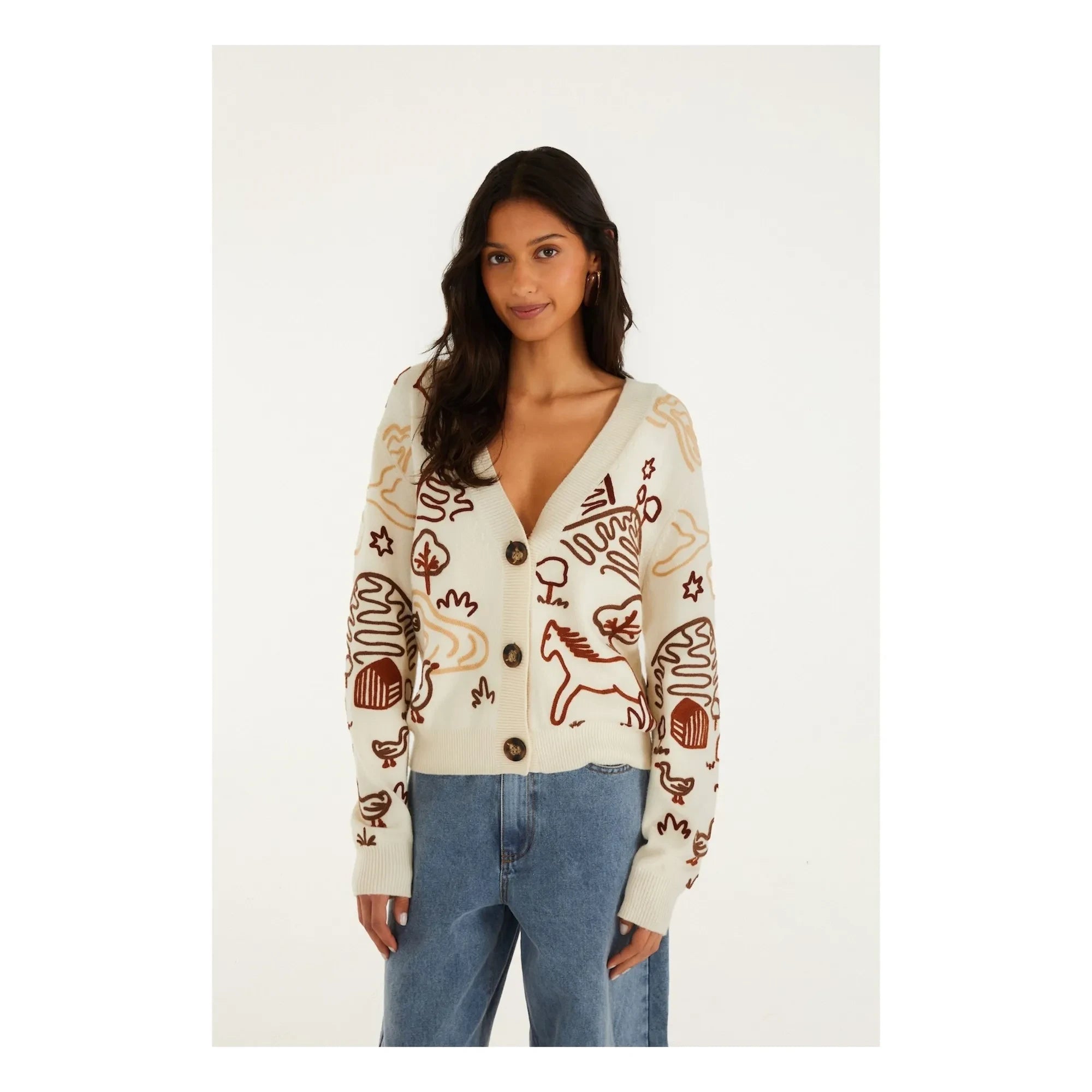 Farm Rio - Kırsal Yün Hırka | Ecru