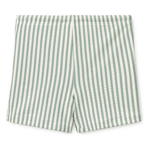 Liewood - Otto Badeshorts Gestreifter Seersucker Recycelte Fasern | Grün