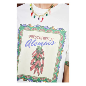Alémais - Katerina Chilli Bio-Baumwoll-T-Shirt | Creme
