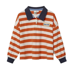 Goldie + Ace - Çizgili Rugby Polo Tişört | Turuncu