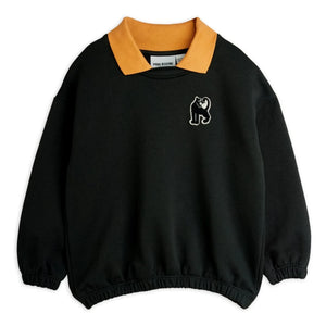 Mini Rodini - Sweatshirt mit Panther-Kragen Bio-Baumwolle | Schwarz