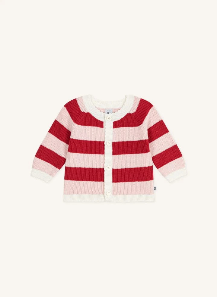 Petit Bateau - Gestreifte Wollweste | Rosa