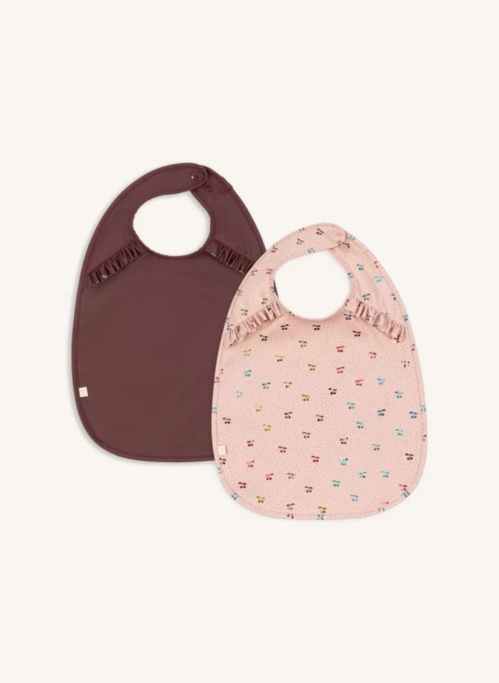 Konges Sløjd - Cherry Glitter Lätzchen - 2er-Set | Rosa