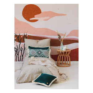 Moi Mili - Boho yastık | Yeşil