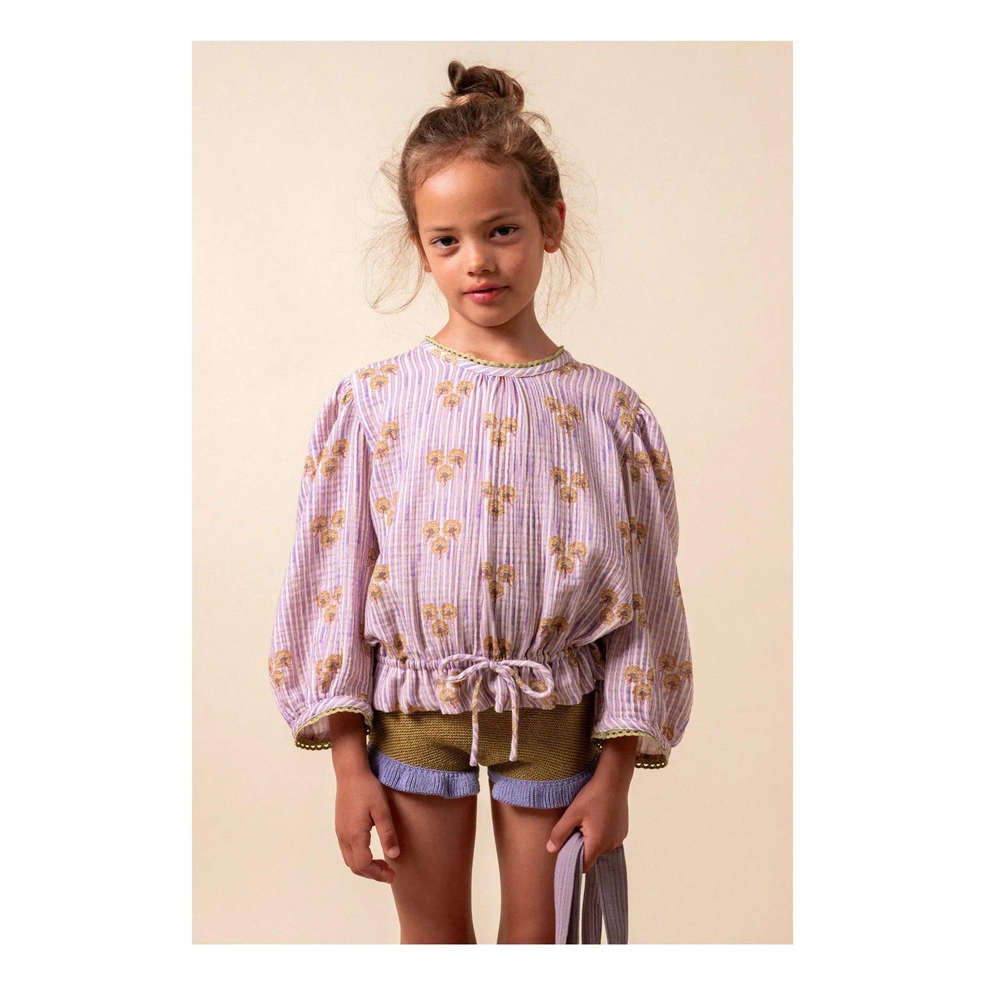 birinit - Cinca Gestreifte Bio-Baumwollbluse | Mauve