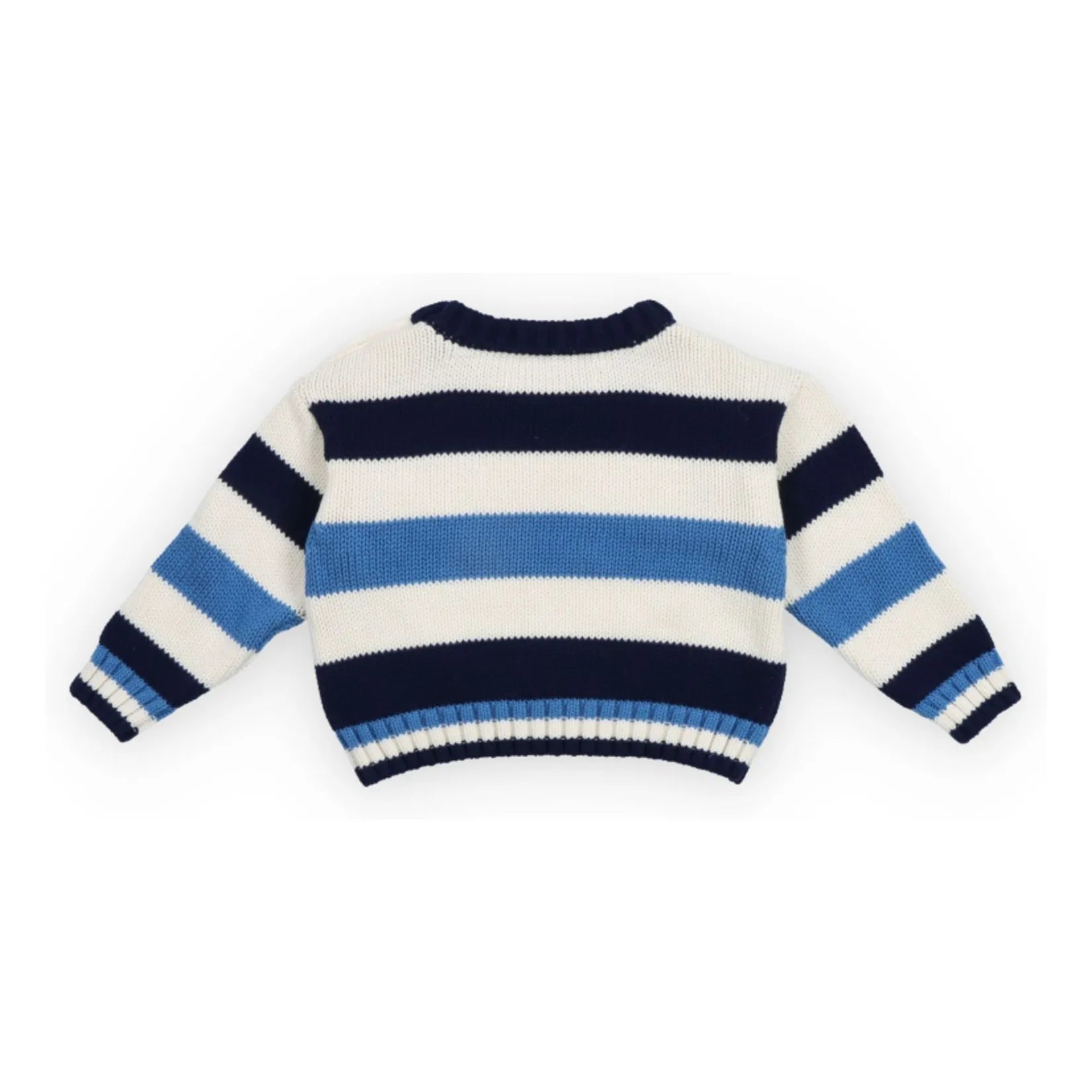 the new society - Celosia Gestreifter Baby-Pullover | Blau