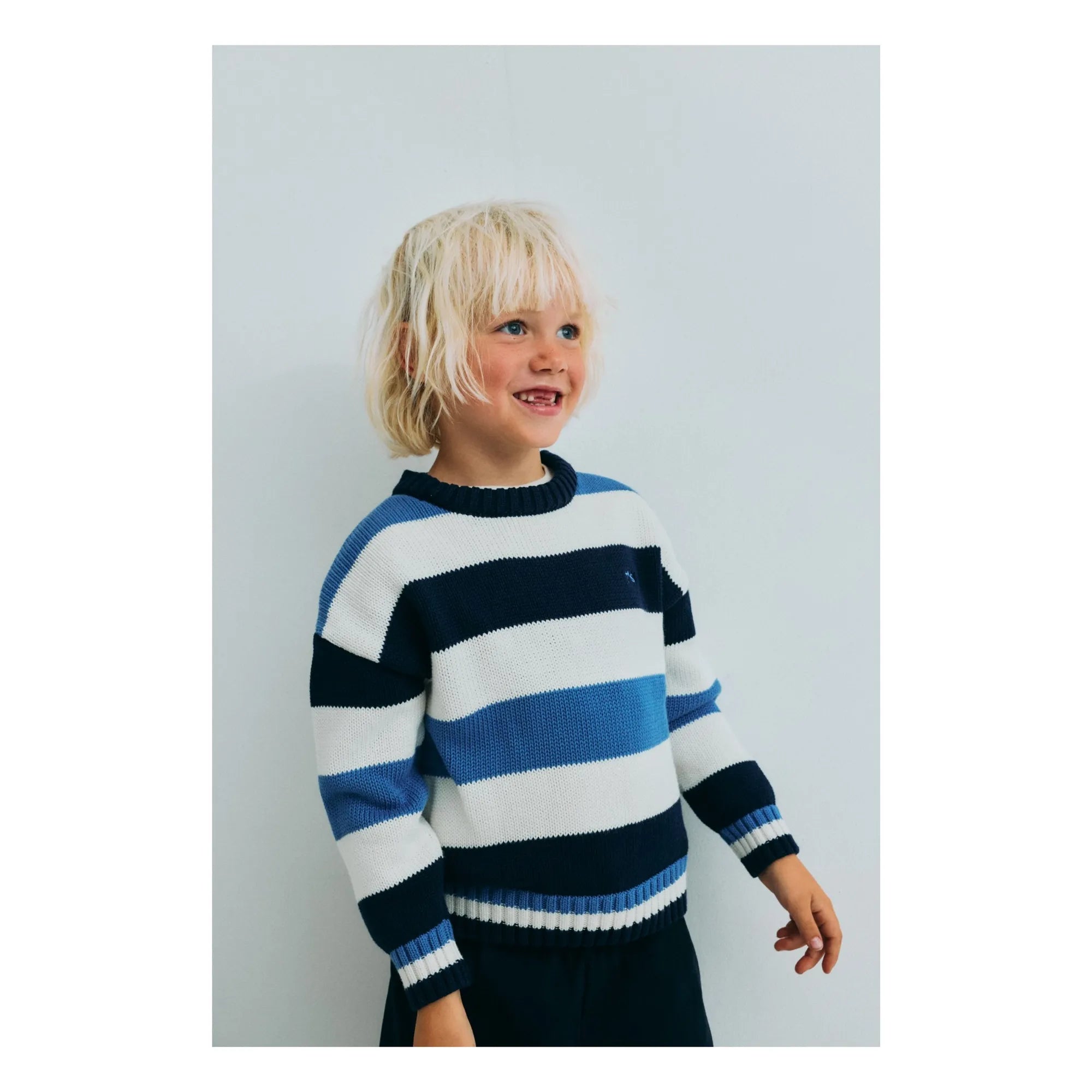 the new society - Celosia Gestreifter Pullover | Blau