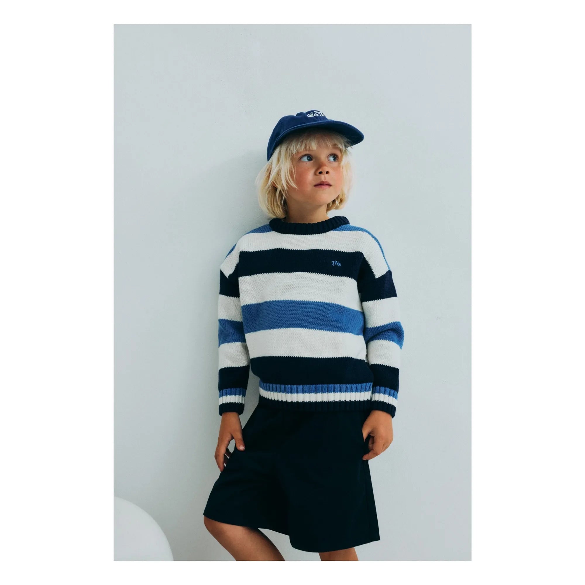 the new society - Celosia Gestreifter Pullover | Blau