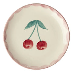 Rice - Keramik-Dessertteller Cerise | Ecru