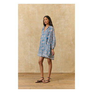 Louise Misha - Janice Kleid aus Bio-Baumwolle | Blau