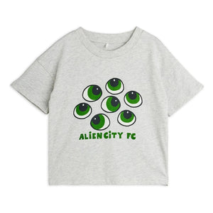Mini Rodini - Bio-Baumwolle Augen T-Shirt | Grau Meliert