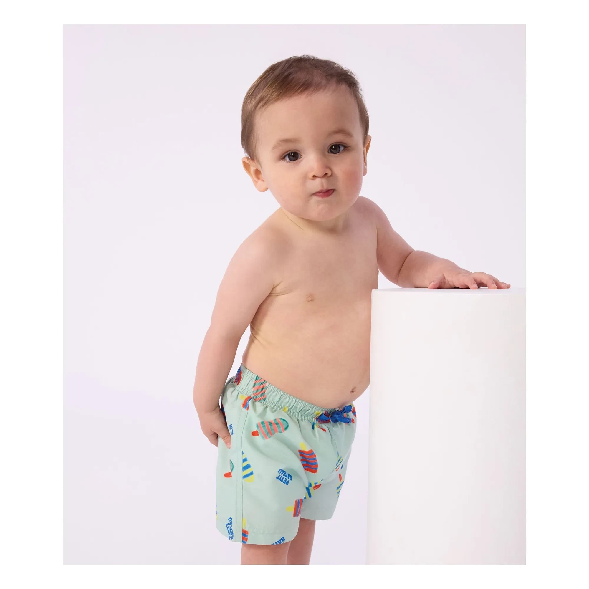Petit Bateau - Glaces Badeshorts aus recycelter Faser für Babys | Türkis