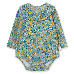Tinycottons – Bio-Baumwoll-Body mit Rippstrick und Blumenmuster | Blau