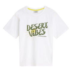 Scotch & Soda – T-Shirt mit Wüstenwind-Kunstdruck | Weiß