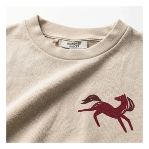 Hundred Pieces - Inaya Horse Bio-Baumwoll Sweatshirt ohne Ärmel | Creme